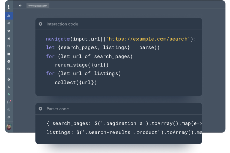 Code snippet with a focus on web scraping.