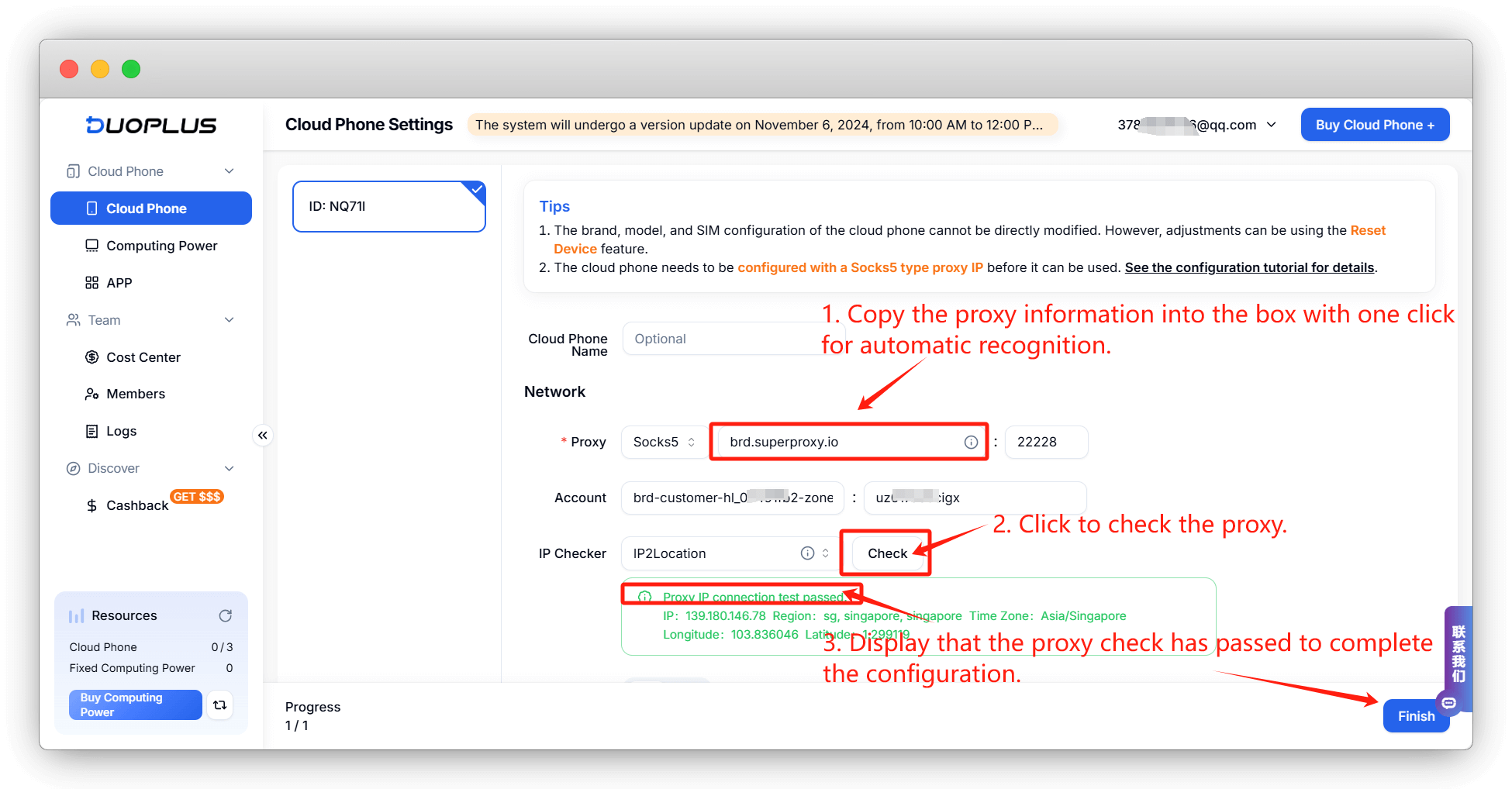 adding the proxy information
