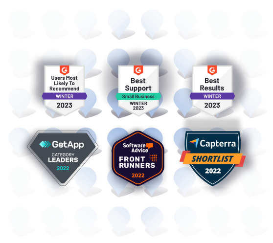 Awards badges for software achievements in 2022 and 2023.