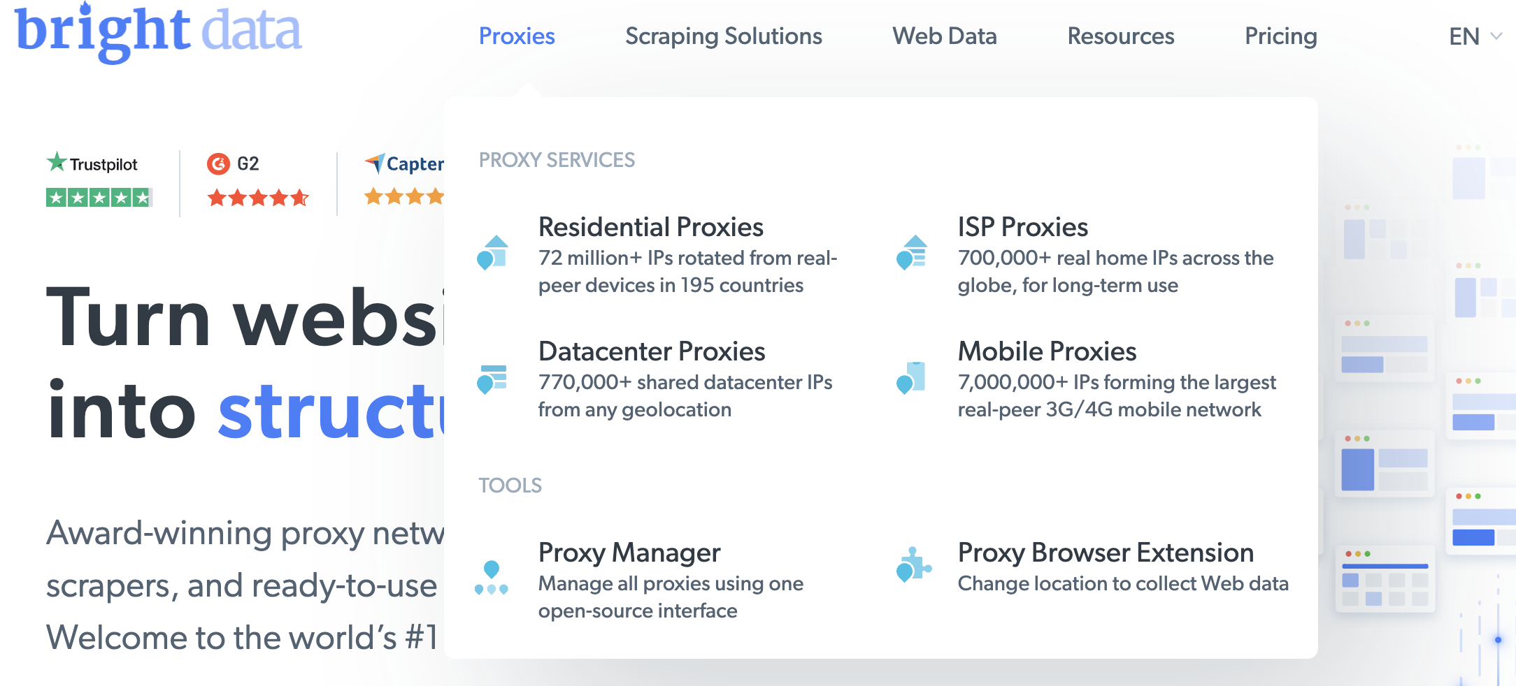 Bright Data proxy types