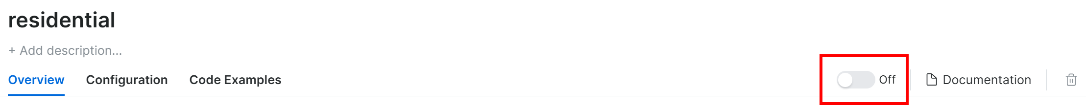Clicking the activation toggle