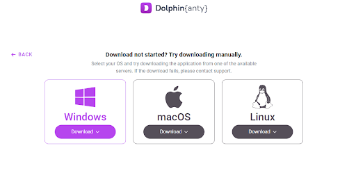 Download options for Windows, macOS, and Linux.