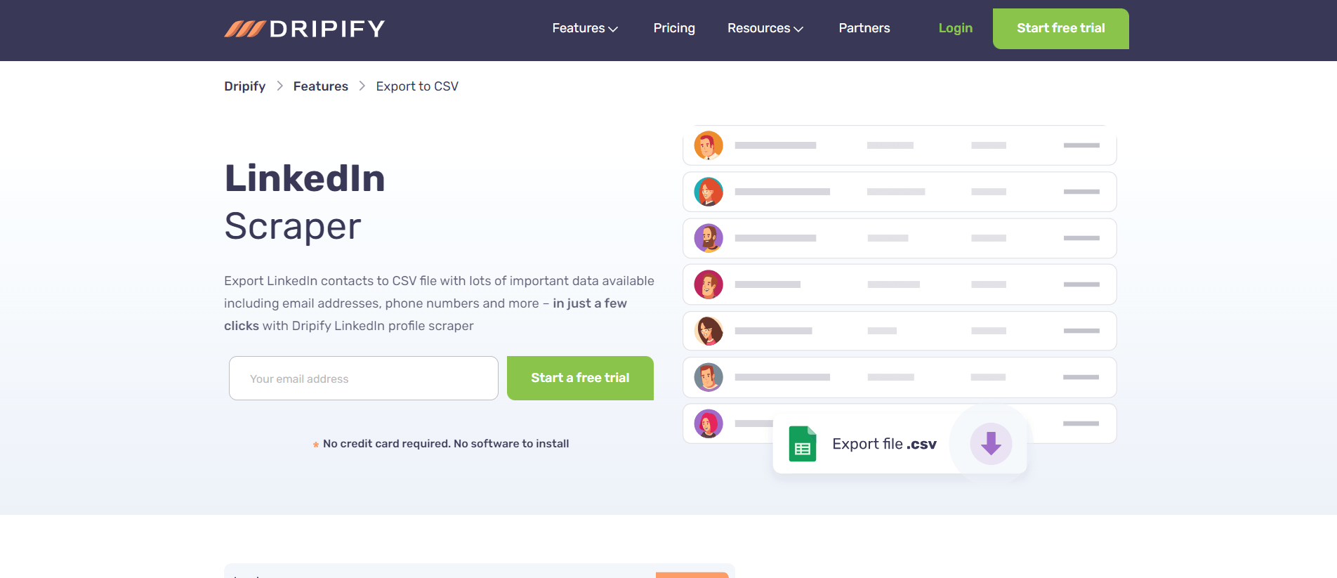 Dripify LinkedIn scraper