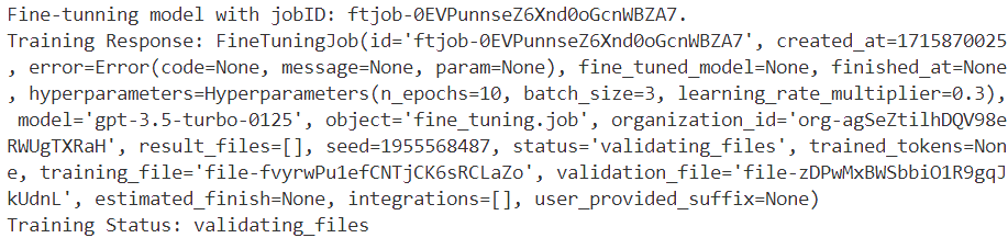 Example of the information generated by the code above