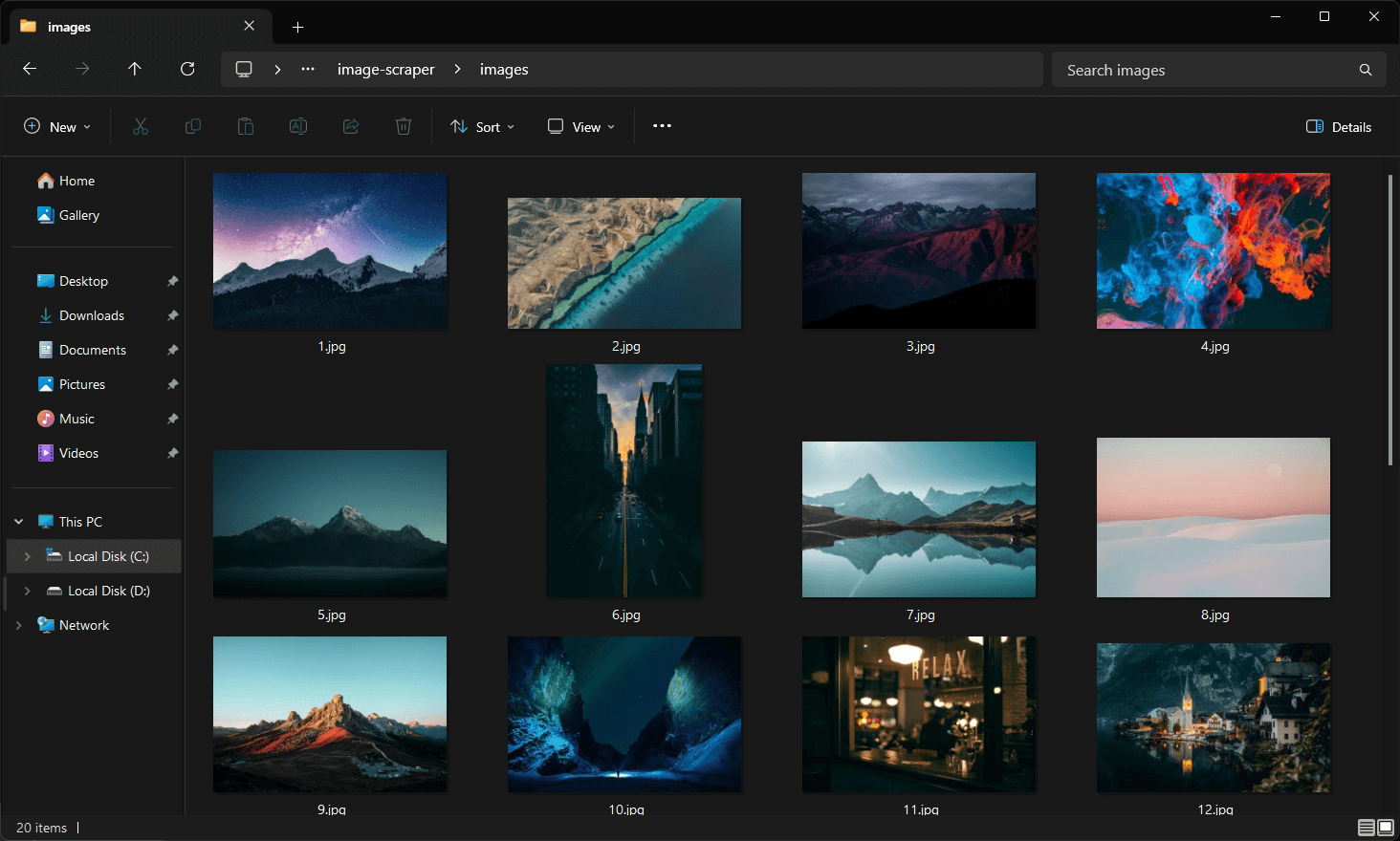 Exploring the images folder