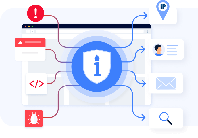 Security threats and cybersecurity measures illustrated with icons.