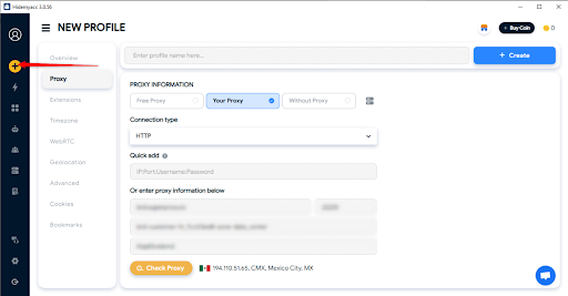 hideacc create account