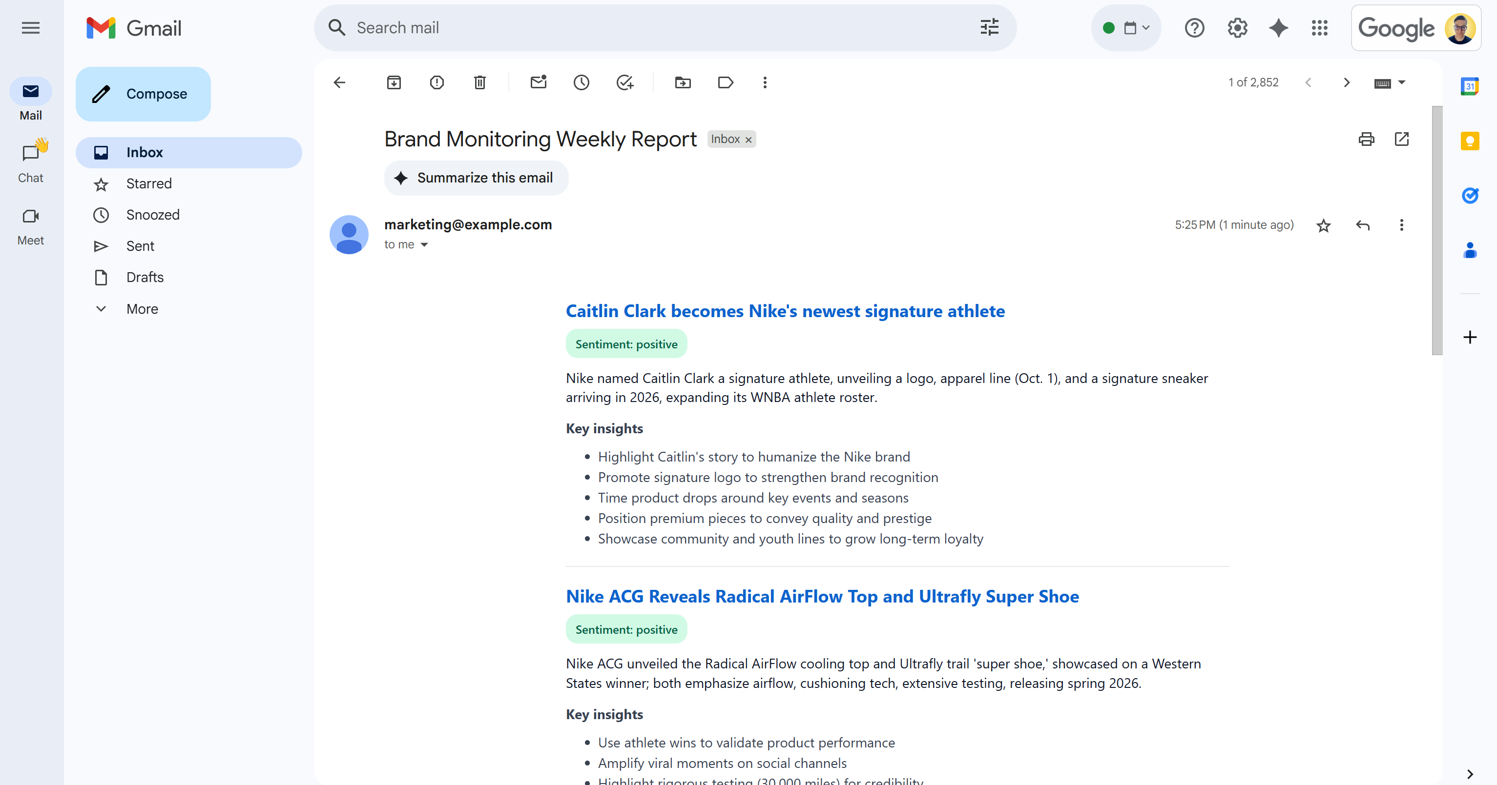 The “Brand Monitoring Weekly Report” HTML report
