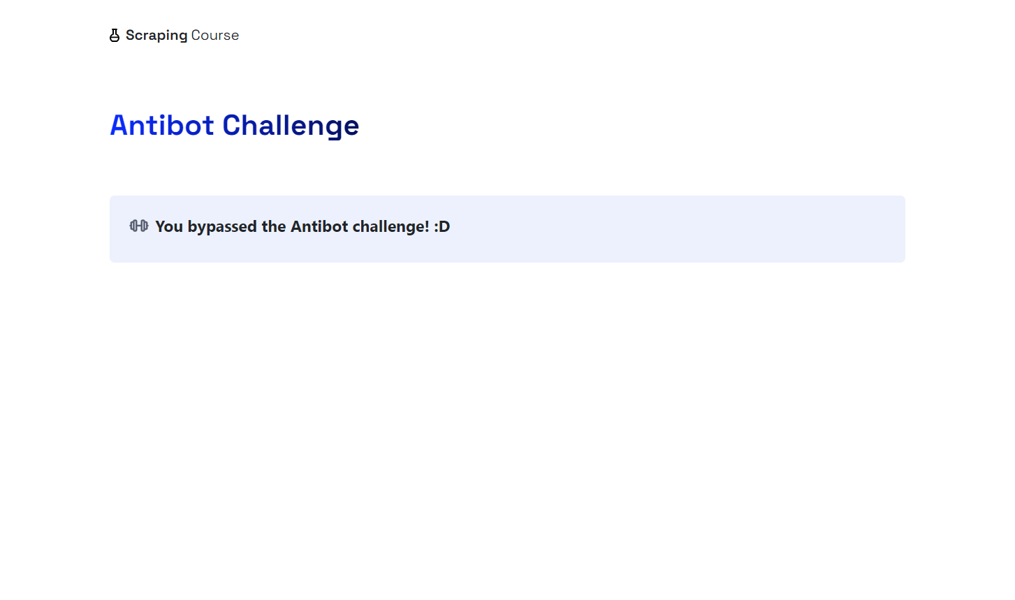 Antibot challenge bypass succeeded