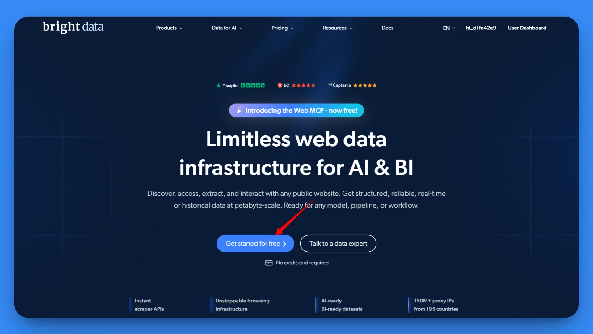 Registering a new account with Bright Data