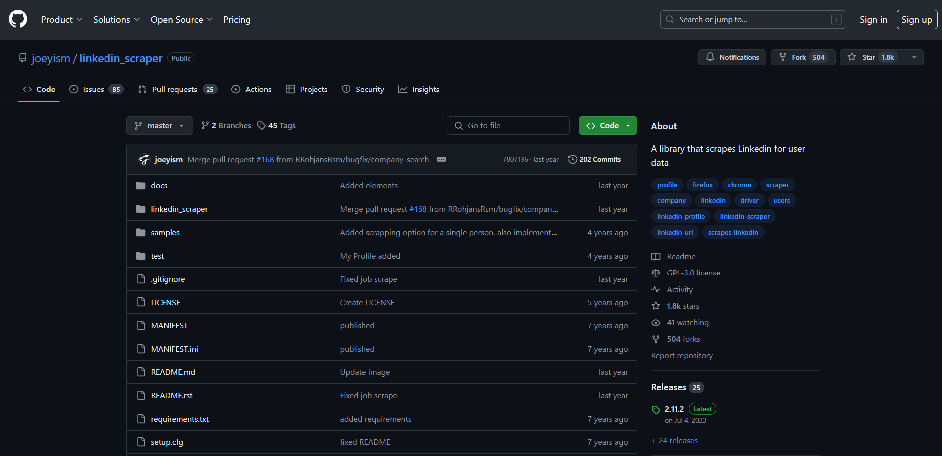 joeyism LinkedIn scraper