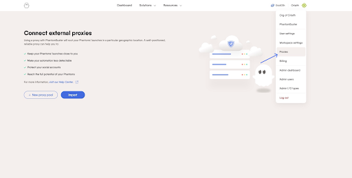 Interface for connecting external proxies in a platform.