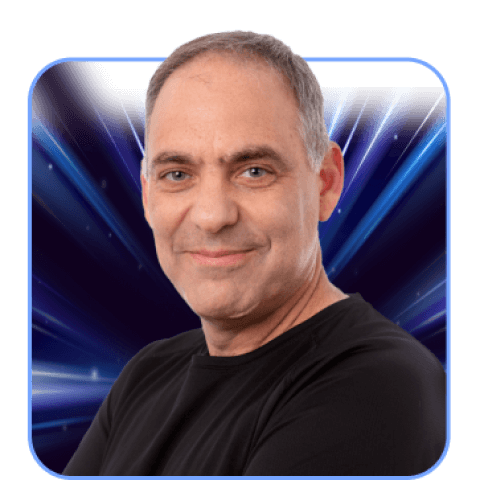 Smiling man with short hair and black shirt.