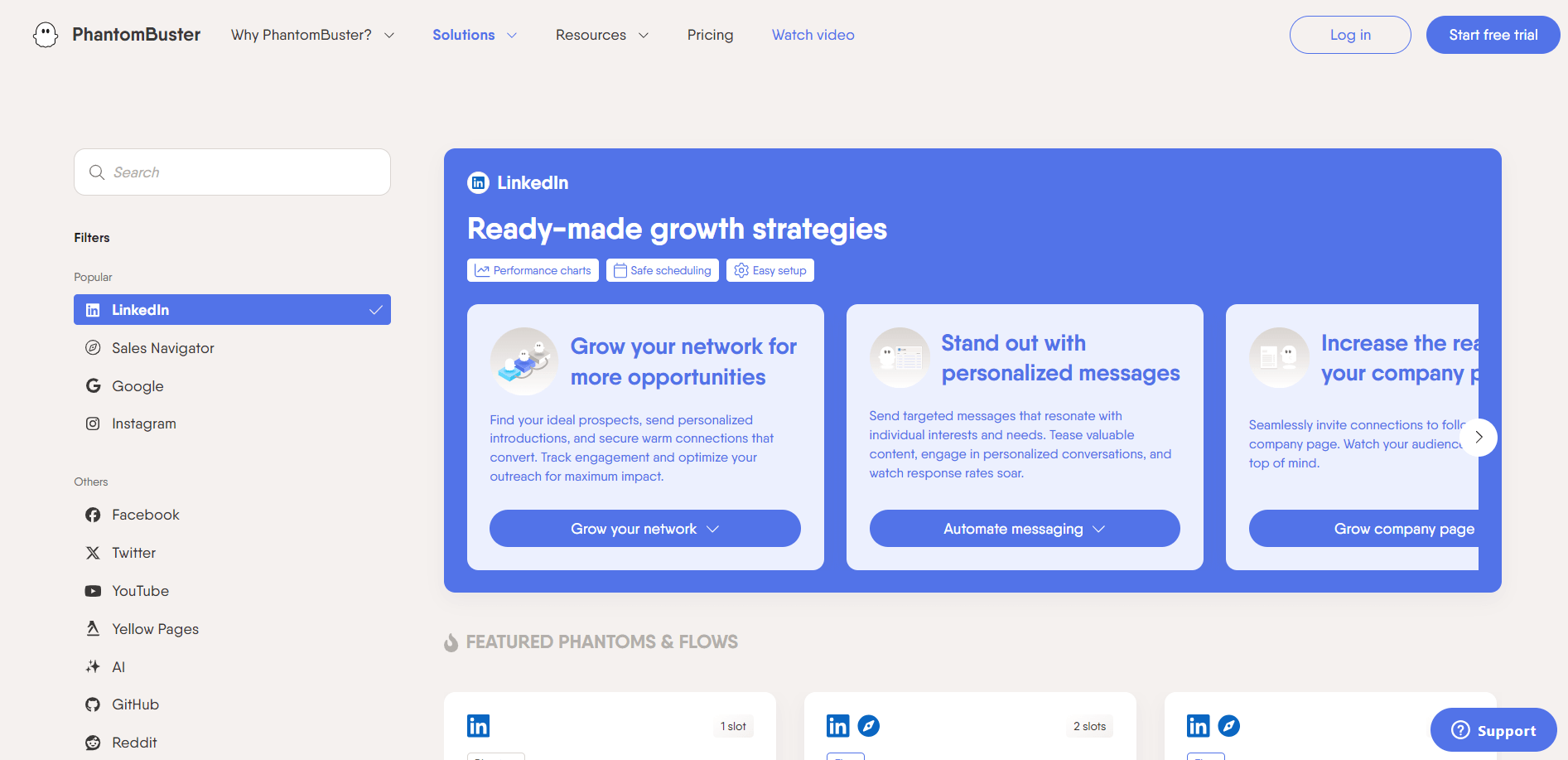 PhantomBuster LinkedIn scraper