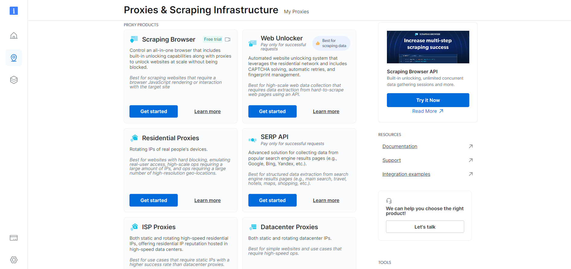 Proxies & Scraping Infrastructure main page