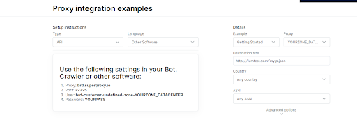 Proxy integration setup instructions and details.