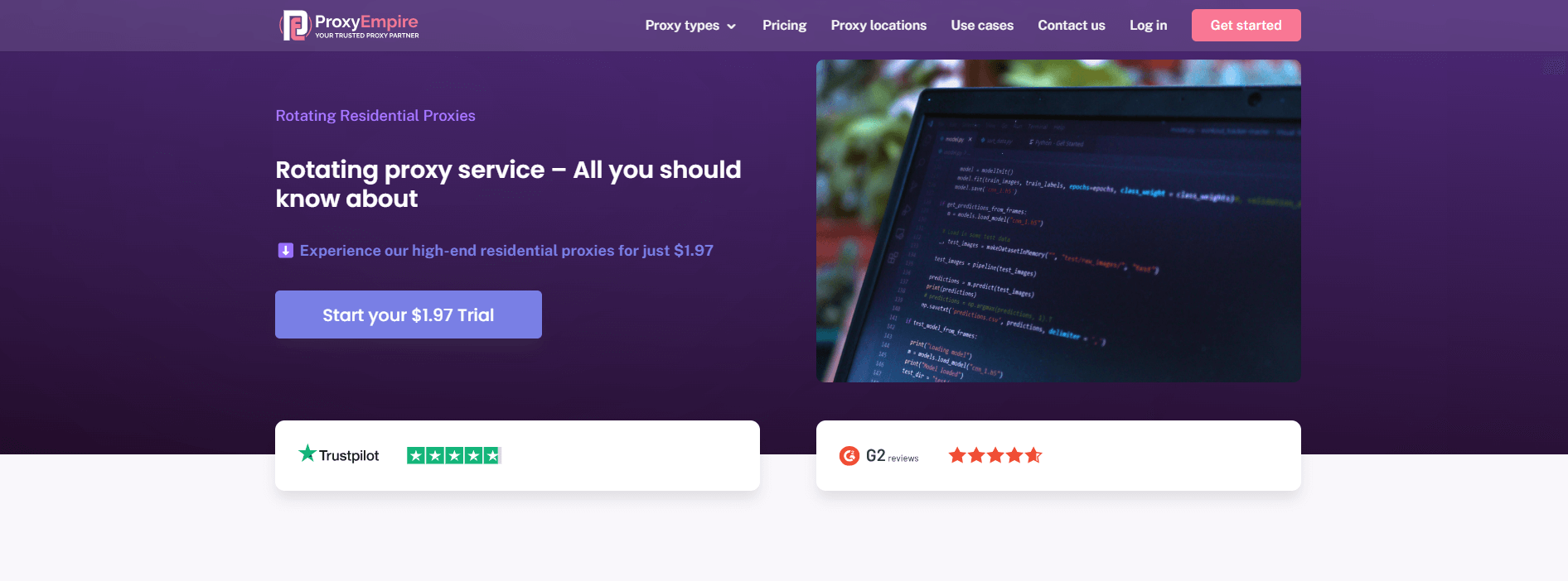 ProxyEmpire's rotating proxies page