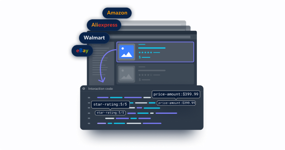 Online marketplace product data with coding elements.