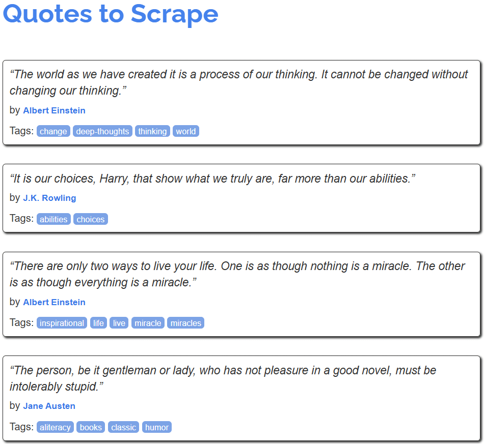 The target page of the tutorial